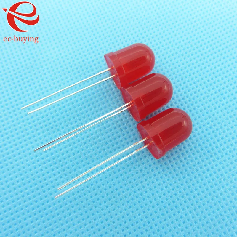 10 мм светодиодный красный диффузор круглые светоизлучающие диоды лампа Bead DIP Plug in