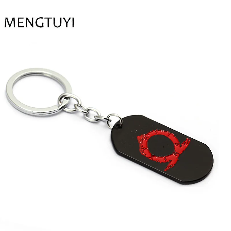 J магазин Бог войны 4 Кратос логотип брелок черный Dog tag llaveros металлический для