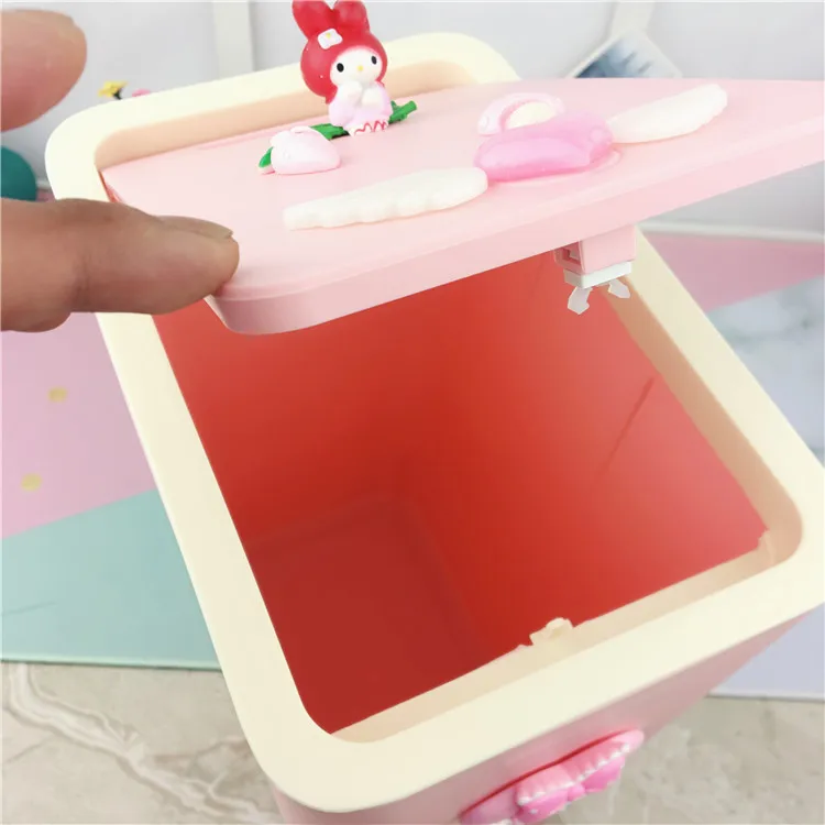 8л/12л hello kitty мусорный бак с крышкой прокатки и прессования типа кухня гостиная ванная комната хранение мусора корзина пластиковый мусорный бак