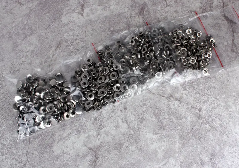 silver 100set bag Высокое качество 100 набор 633 Кнопка металлическая нержавеющая сталь панель пальто пуховик застежка - Цвет: silver 100set bag