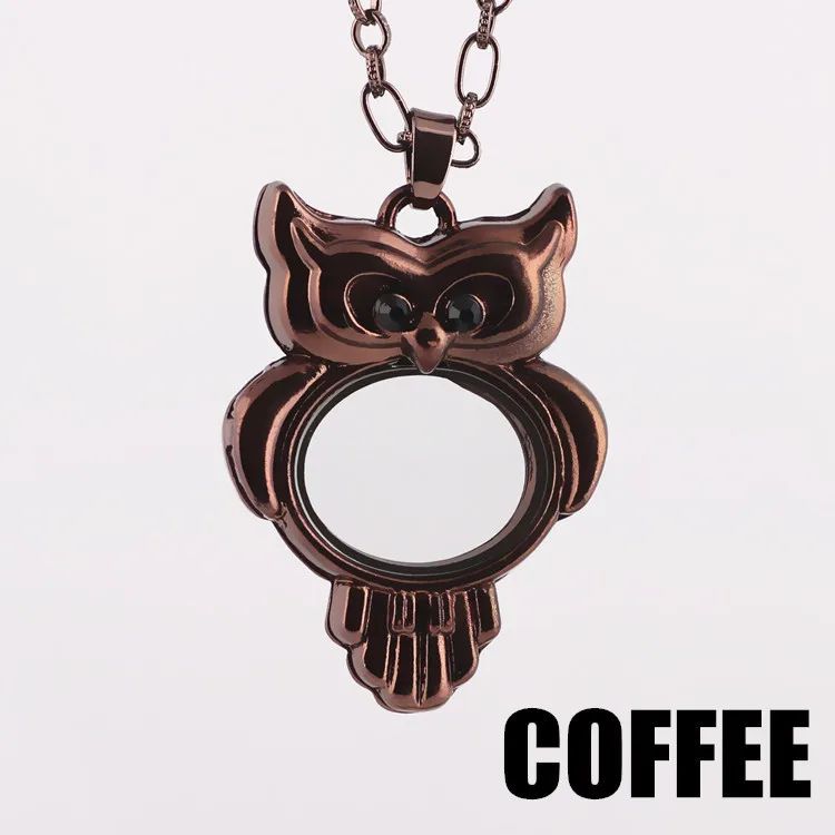 10 шт./лот Сова хрустальный кулон плавающий медальон стеклянный Жилая память с