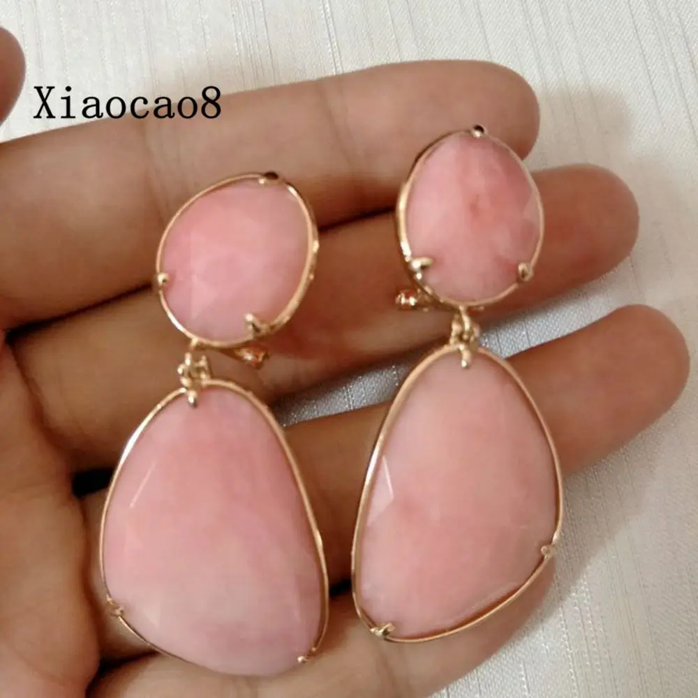 Женские винтажные серьги подвески с полудрагоценным камнем роскошные