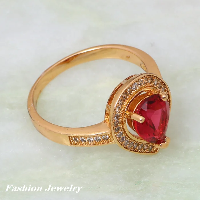 Женское кольцо красное из желтого золота размер 6 7 5 R120 | Украшения и аксессуары