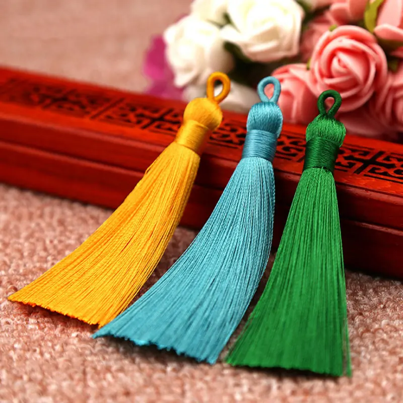 

100PCS X 8CM Fringe Trim Tassels for DIY Craft Making Jewelry Curtains Phone Clothing Bags Pillow Bookmark Decoration 15 Colors
