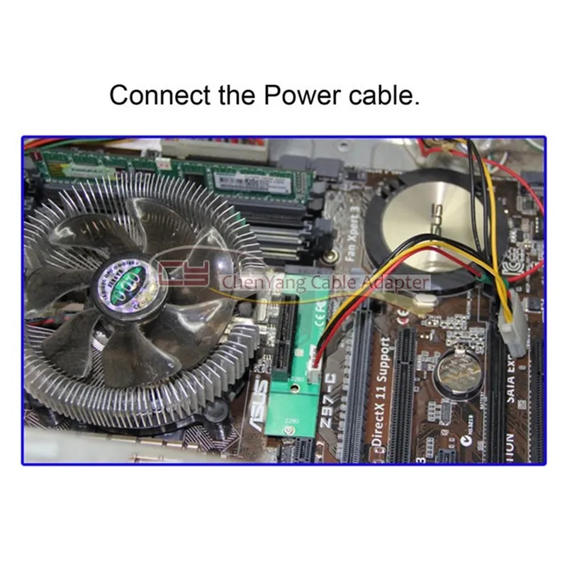 PCI Express PCI-E 4X Female to NGFF M.2 M Key Male Adapter конвертер с разъемом питания | Компьютеры и офис