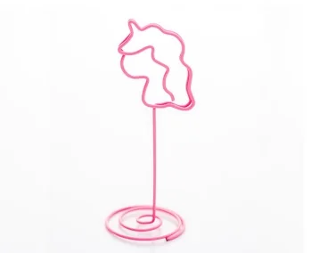 Unicorn Держатель для карт, стол, фото, памятка, номер, зажимы для имени, зажимы для сообщений, канцелярские подарки, милые настольные зажимы для заметок, папки, свадебные сувениры, место - Цвет: Unicorn