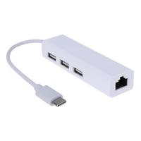 usb 3 1 type c to ethernet lan rj45 adapter network card 3 ports usb 2 0 hub type c conveter adapter high speed for macbook
