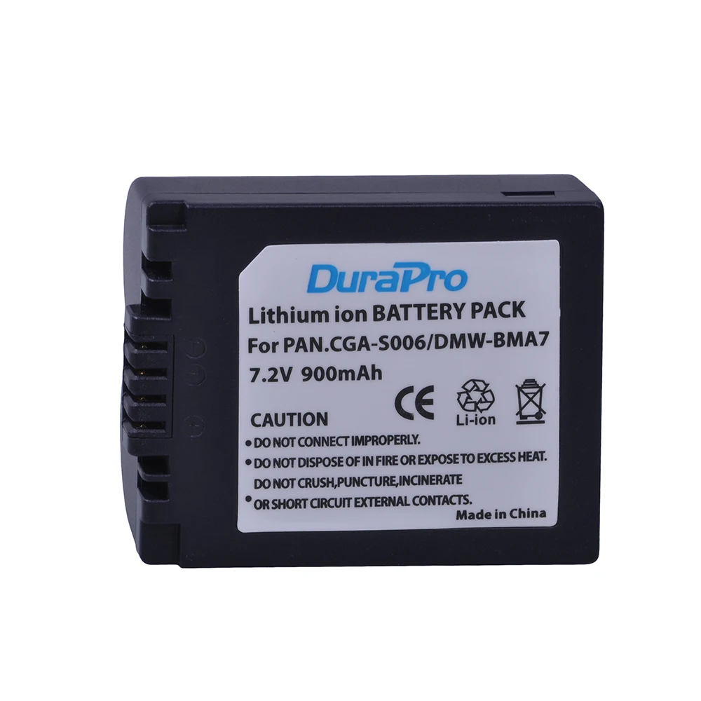 

Durapro 1pc CGA-S006 DMW-BMA7 CGA S006 DMW BMA7 Replacement Camera Battery For Panasonic DMC FZ7 FZ8 FZ18 FZ28 FZ30 FZ35 FZ38