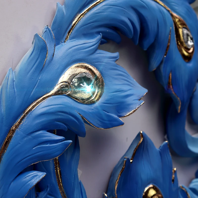 100% ручная роспись Павлин большие декоративные настенные часы наклейки домашние