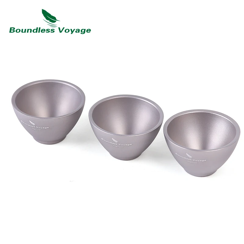 3pcs Безграничный Вояж, титановая чашка для вина, чая, саке, кружка, для походов, путешествий, пикника, виски, фляга, кувшин, посуда для напитков - Цвет: 3pcs