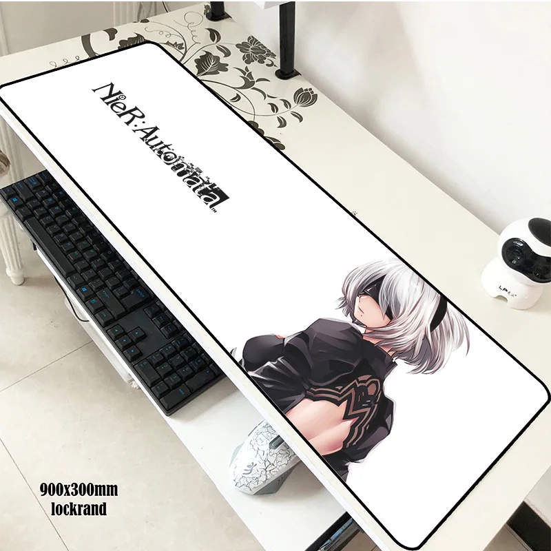 NieR Automata padmouse 900x300x2 мм коврик для мыши большой notbook компьютерный коврик для мыши сексуальные игровые коврики для мыши геймерский коврик для мыши с клавиатурой