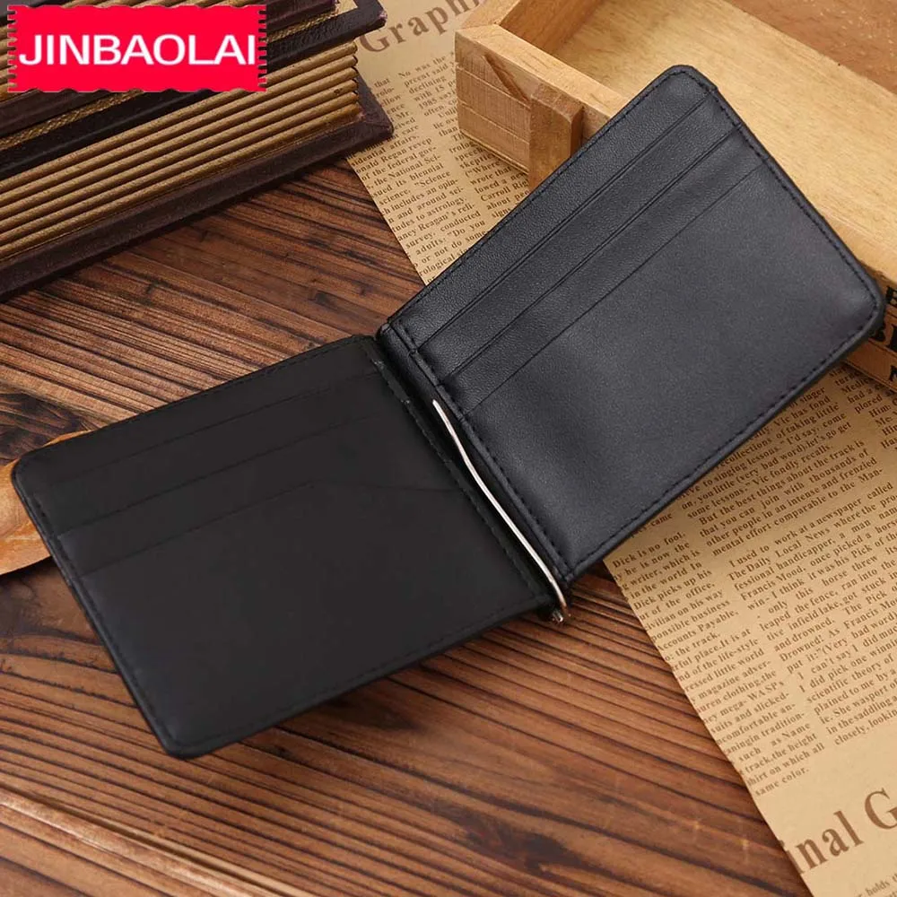 JINBAOLAI кошельки с зажимом для денег мужские из натуральной кожи карманом карт