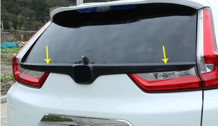 Для Honda CRV CR-V Автомобиль Стайлинг Обложка углерода волокно/ABS сзади логотип дверь багажника рамки плиты отделка stick Магистральные запчасти 1 шт