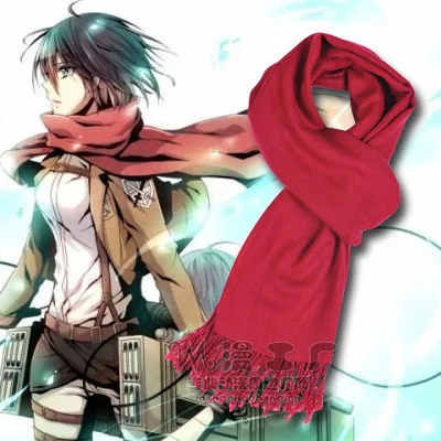 

Anime Attack on titan Shingeki no Kyojin Cosplay Mikasa Ackerman Scarf Shawl Boas