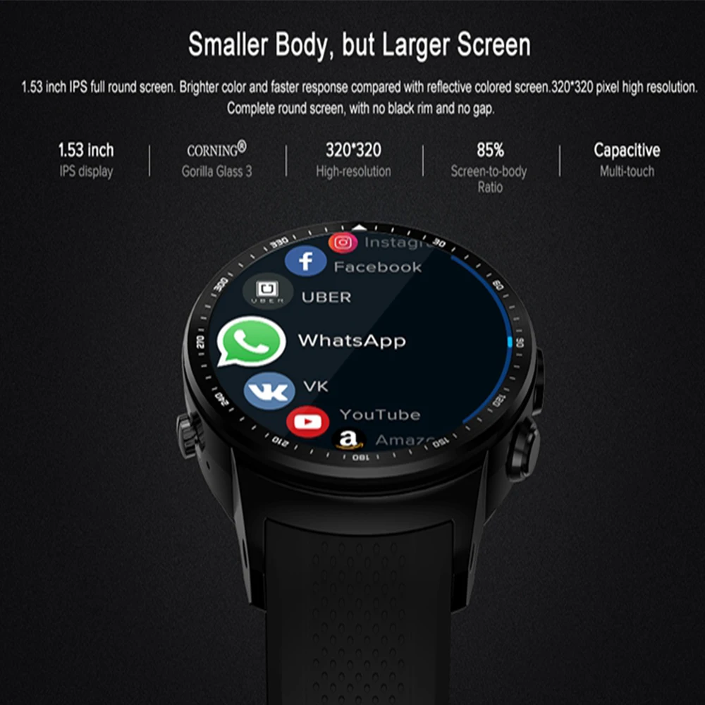 Bluetooth 4 0 Смарт часы для мужчин Android водонепроницаемые gps 1 53 дюймов Zeblaze THOR PRO умные