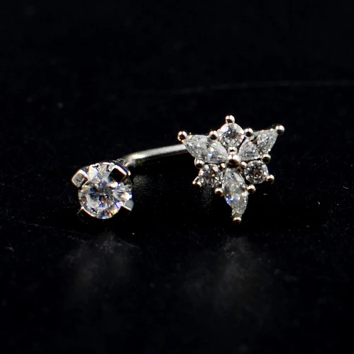Marquise top 1 шт. серьги из нержавеющей стали u-образный круглый маркиз циркон цветок наружное Резьбовое кольцо с изображением лошади серьги шпильки кольцо для пирсинга носа ювелирные изделия - Окраска металла: Marquise top