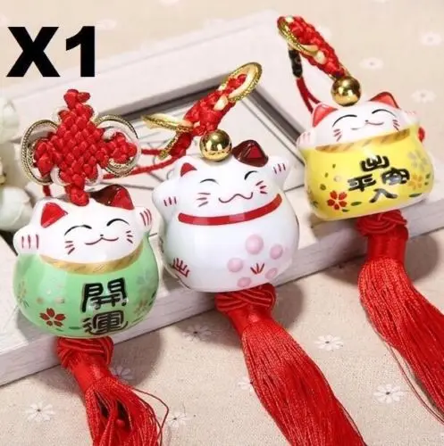 X1 манэки нэко \ Лаки Фортуна Cat Кулон феншуй для домашнего украшения