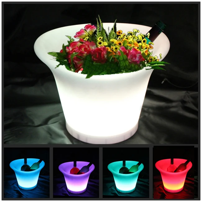 SK-LF08A(L29.0* W24.8* H24.8cm) 16 Цвет сменить светодиодный цветочный горшок с подсветкой, ящик для комнатных растений, с 24 кнопок пульта дистанционного управления, Управление 1 шт