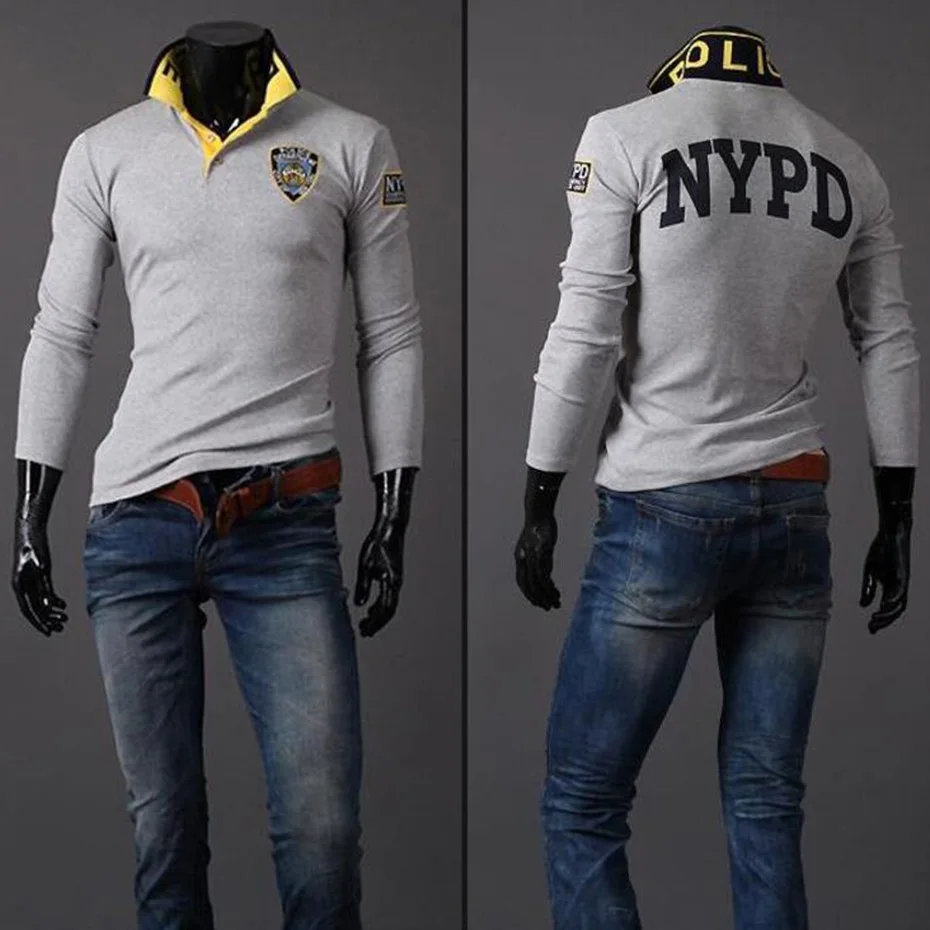 Мужская хлопковая рубашка-поло ZOGAA повседневная классическая с длинным рукавом