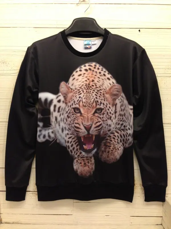 3D печатных Толстовка рев с леопардовым принтом для мужчины и женщины бесплатная