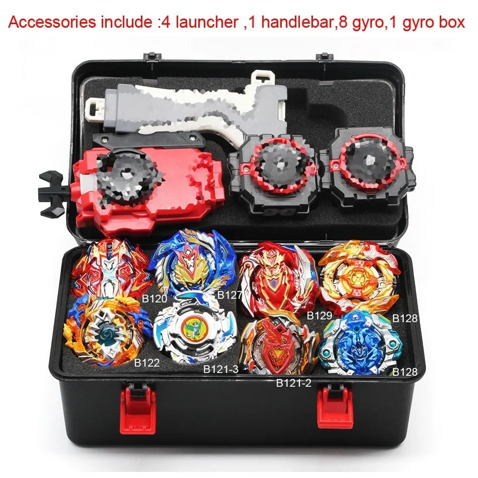 7-2 Волчок Beyblade Burst B-129 B127 с пусковым устройством Bayblade Bey Blade металл пластик Fusion 4d Подарочные игрушки для детей - Цвет: 7-2