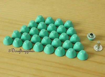 Кошельки ножки шпильки кожа заклепка Сумка Одежда обувь 100 комплекты 8 мм Aqua blue M65D