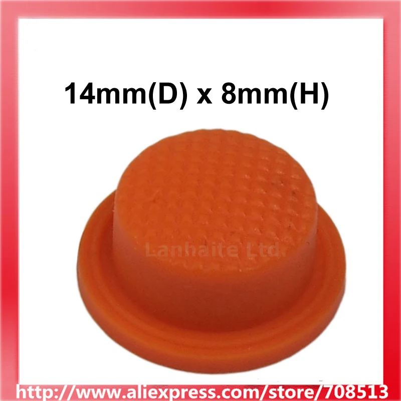 

14mm(D) x 8mm(H) Silicone Tailcaps - Orange (10 pcs)