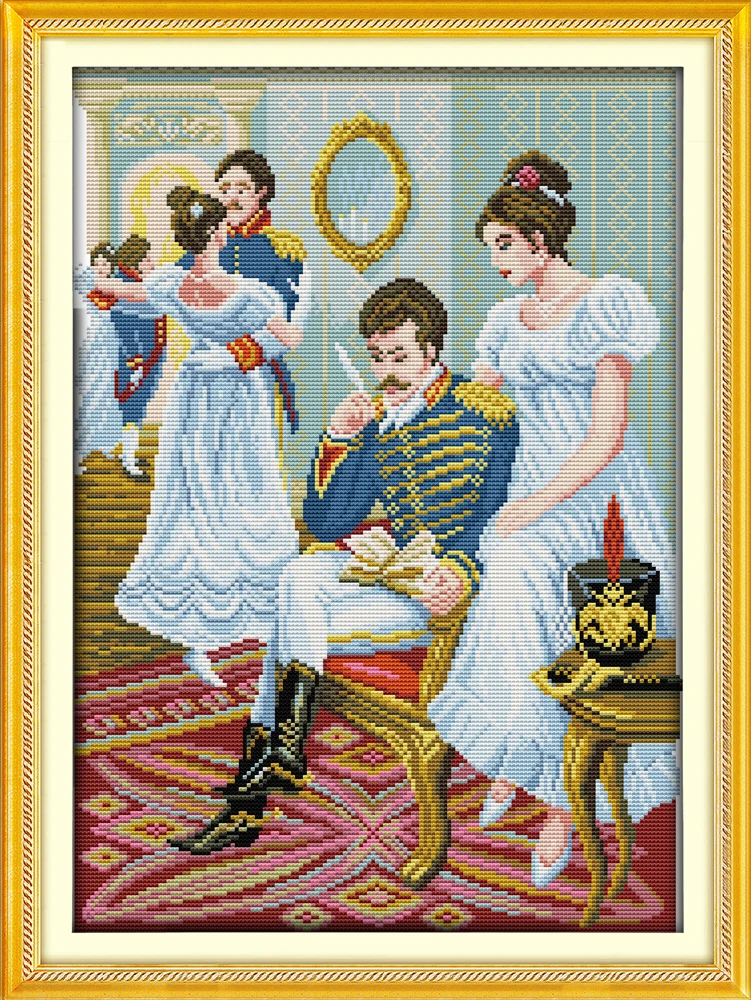 

Dancing party cross stitch kit beauty people count printed 18ct 14ct 11ct hand embroidery DIY handmade needlework supplies bag