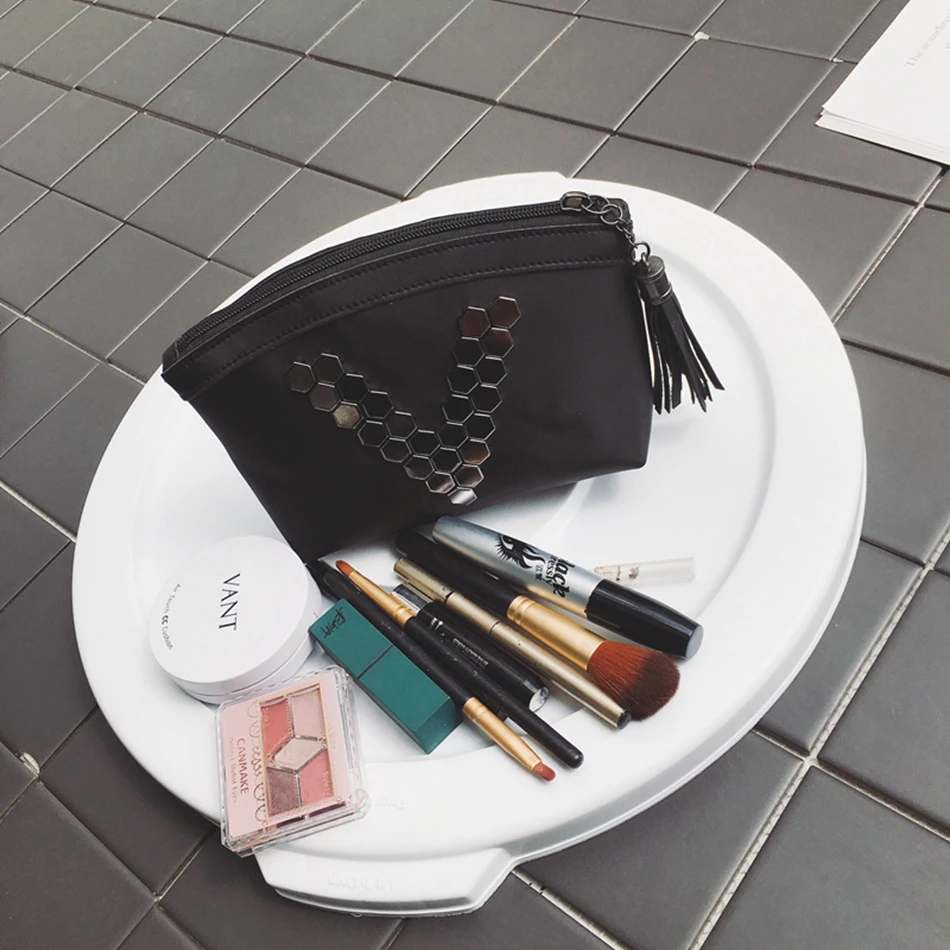 Модная дорожная косметичка для женщин на молнии макияж искусственная кожа чехол