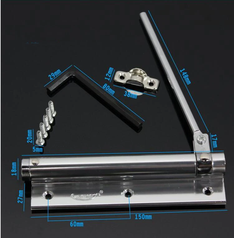 Бытовое автоматическое пружинное простое приспособление для закрытия двери