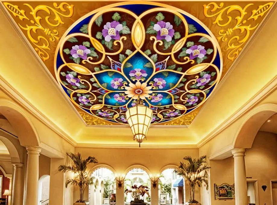 Пользовательские 3d потолочные фрески обои для стен спальни континентальные