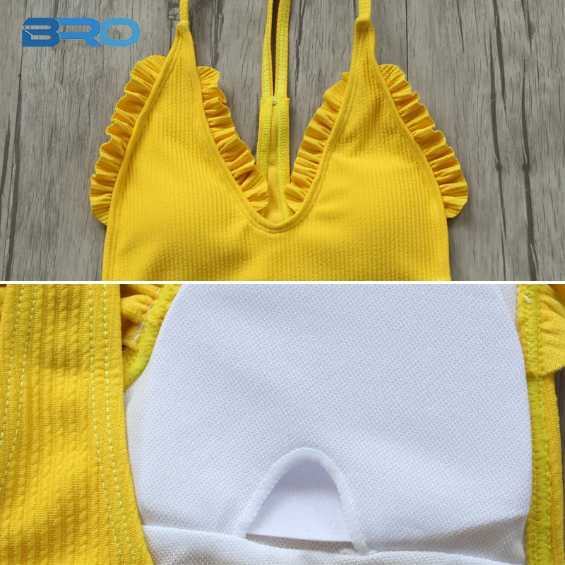 Купальный костюм с оборками для женщин лето 2018 сексуальный пляжный купальный