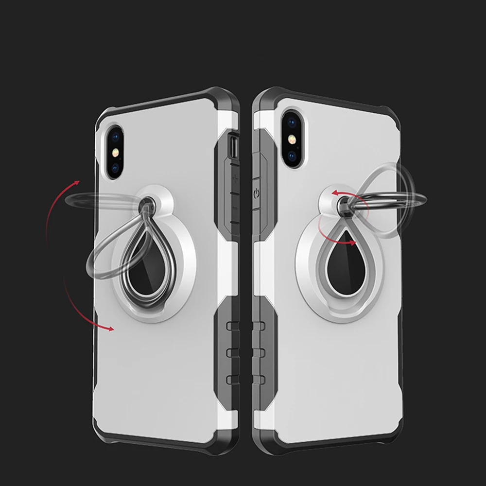 Противоударный чехол для телефона iPhone X XS Max XR палец кольцо магнитный держатель 7 8