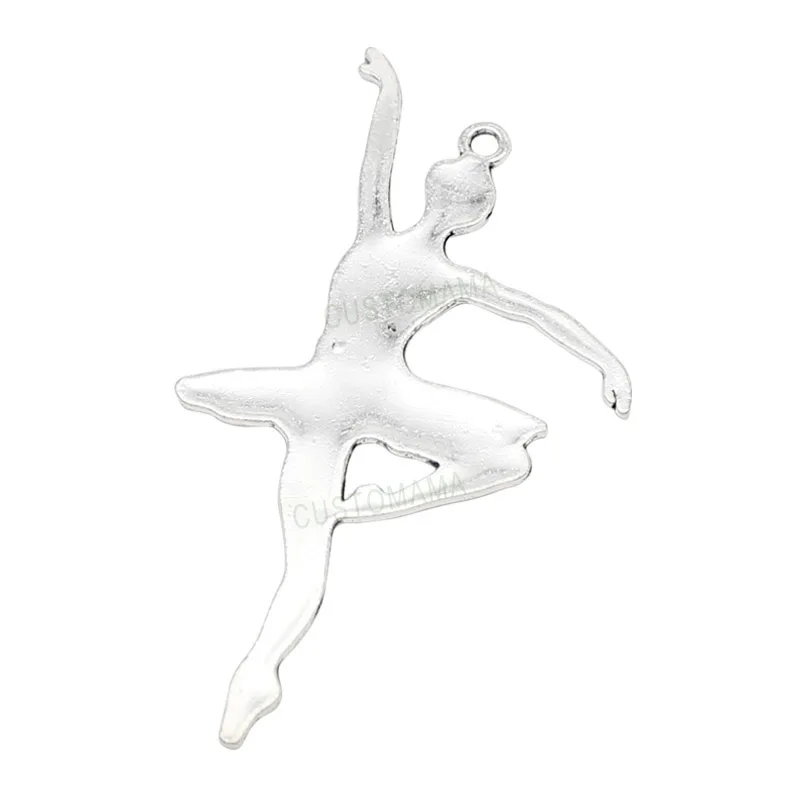 

20 шт., подвеска в виде танцовщицы балета, античное серебро, подвеска в виде большой балерины, танцевальная девушка 69x37 мм