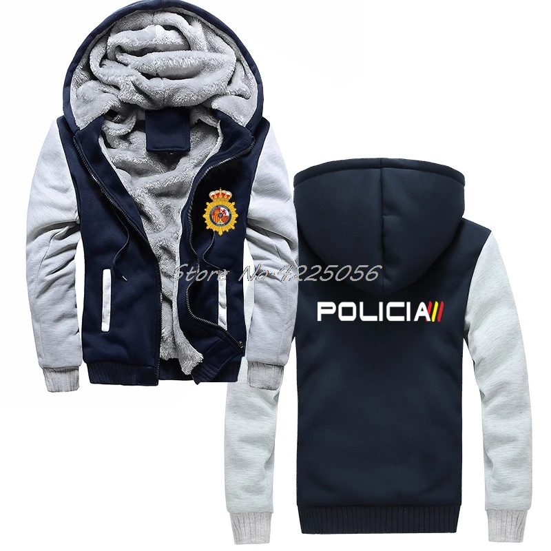 Navy Gray Espana Policia испанская национальная полиция Espana Policia толстовки Riot Swat спецназ толстовка мужская хлопковая теплая куртка - Цвет: Navy Gray