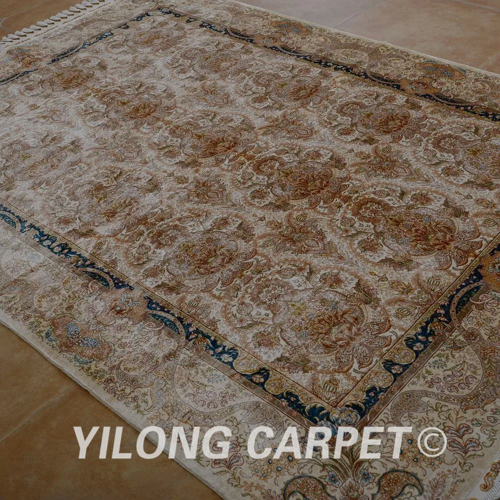 Yilong 5 &quotx 8&quot ручной работы ковер цветочный верблюжий медальон узелковые дешевые