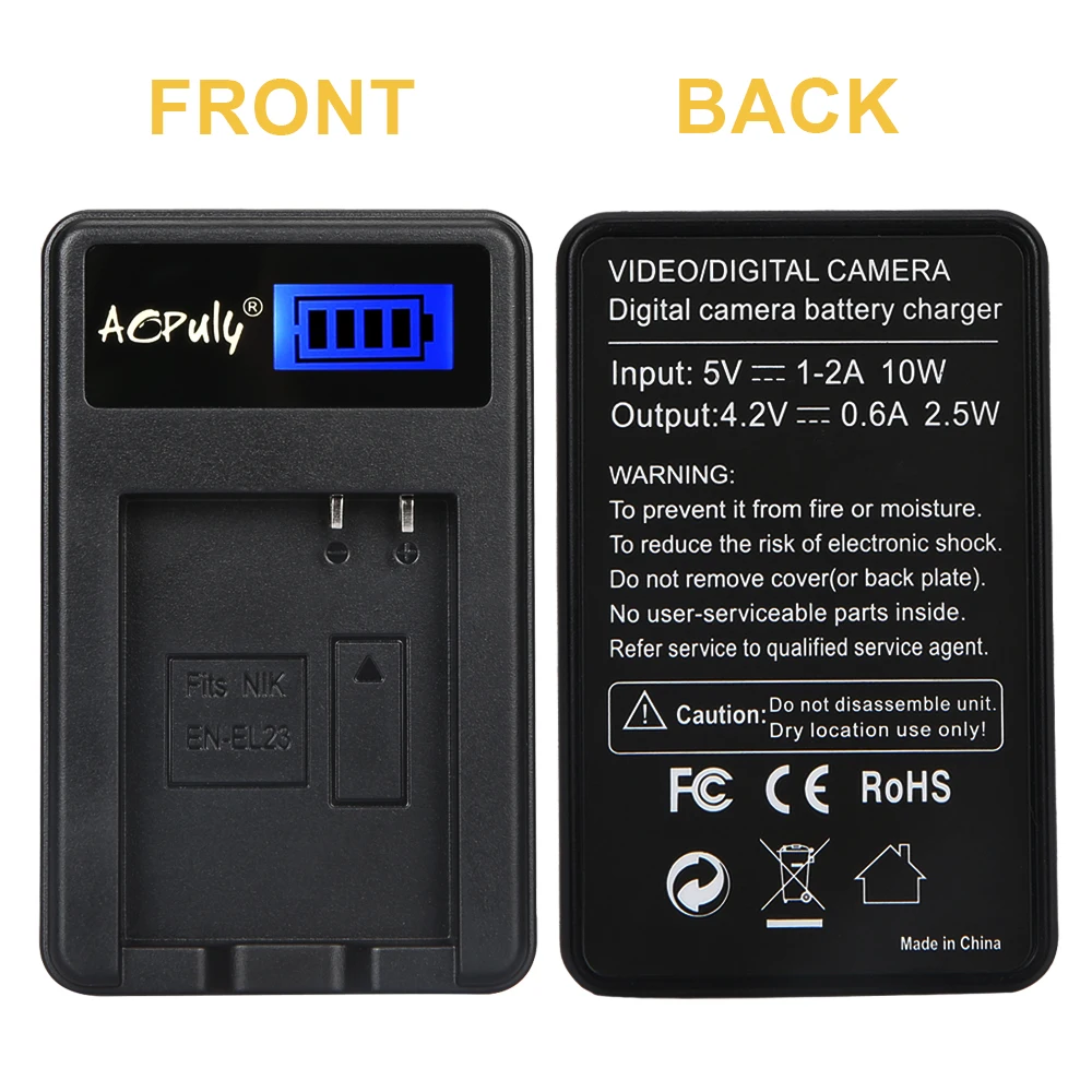 EN-EL23 зарядное устройство EN EL23 литий-ионная аккумуляторная батарея LCD USB для Nikon