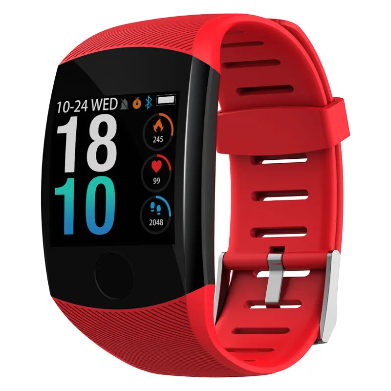 Red MOKA SmartBand IP67 водонепроницаемый спортивный умный Браслет фитнес-трекер пульсометр Bluetooth для мужчин и женщин - Цвет: Red