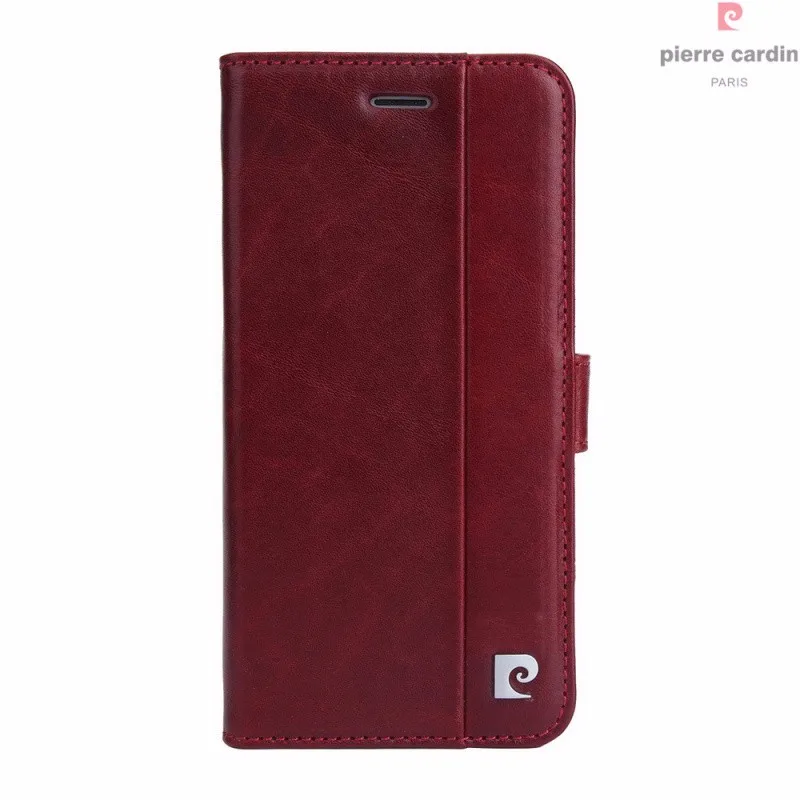 Бренд Pierre Cardin для Apple iPhone 8 7 Plus чехол для телефона из натуральной кожи Магнитный чехол-книжка с откидной подставкой Держатель для карт