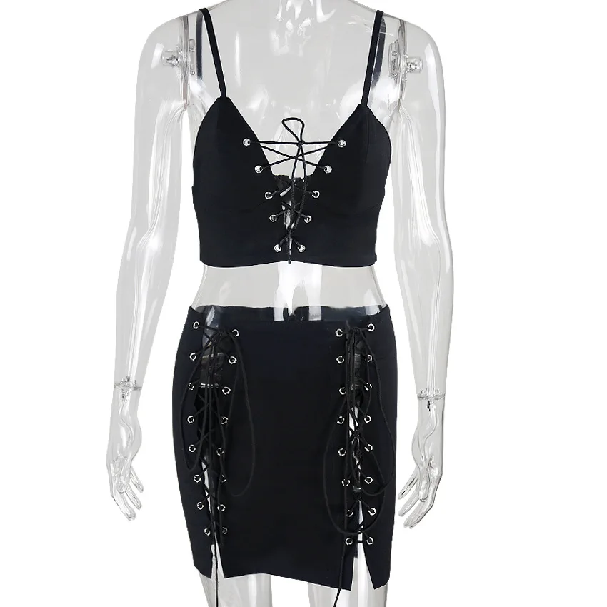 Сексуальные Женские Костюмы Из Двух Частей Набор V Образный Воротник Майка Без