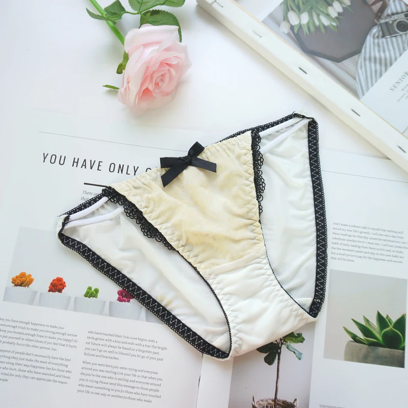 fine decorative pattern sexy girl ice silk low rise pants majtki damskie culotte femme stringi cotton panties strings |