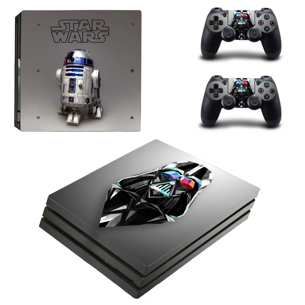 Виниловая наклейка Star Wars PS4 Pro для консоли Sony Playstation 4 и 2 контроллера Pro|Наклейки| |