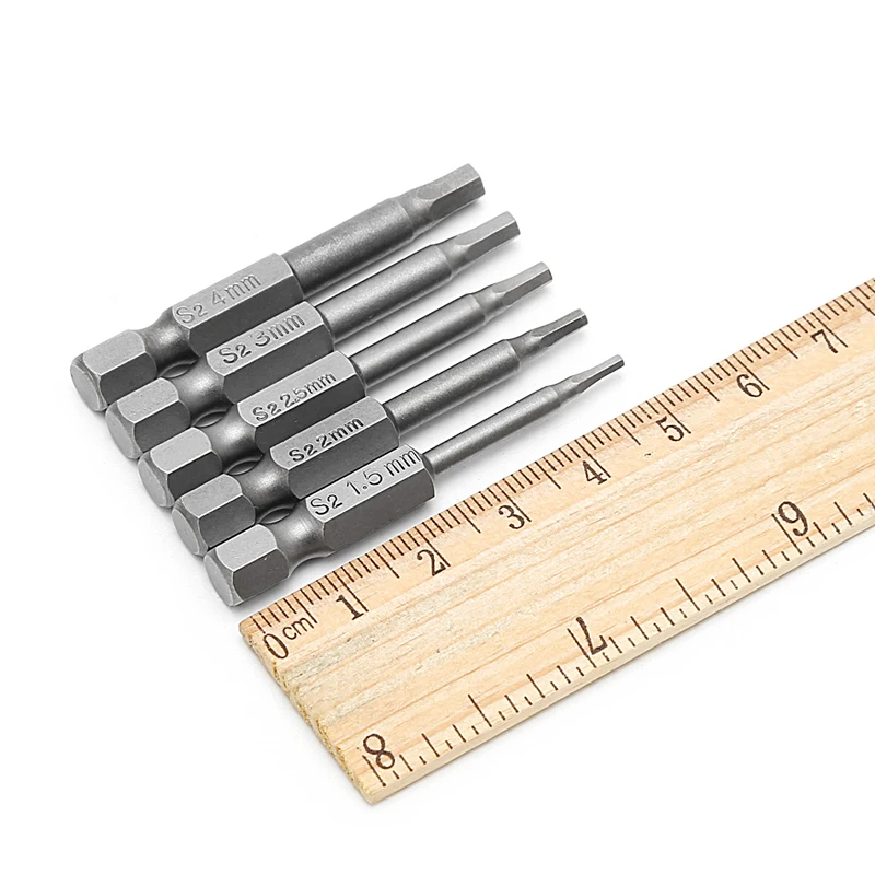 

5Pcs/Set Magnetic Hexagon Screwdriver S2 Steel 1/4" Hex Shank 50mm Power Drill Bit