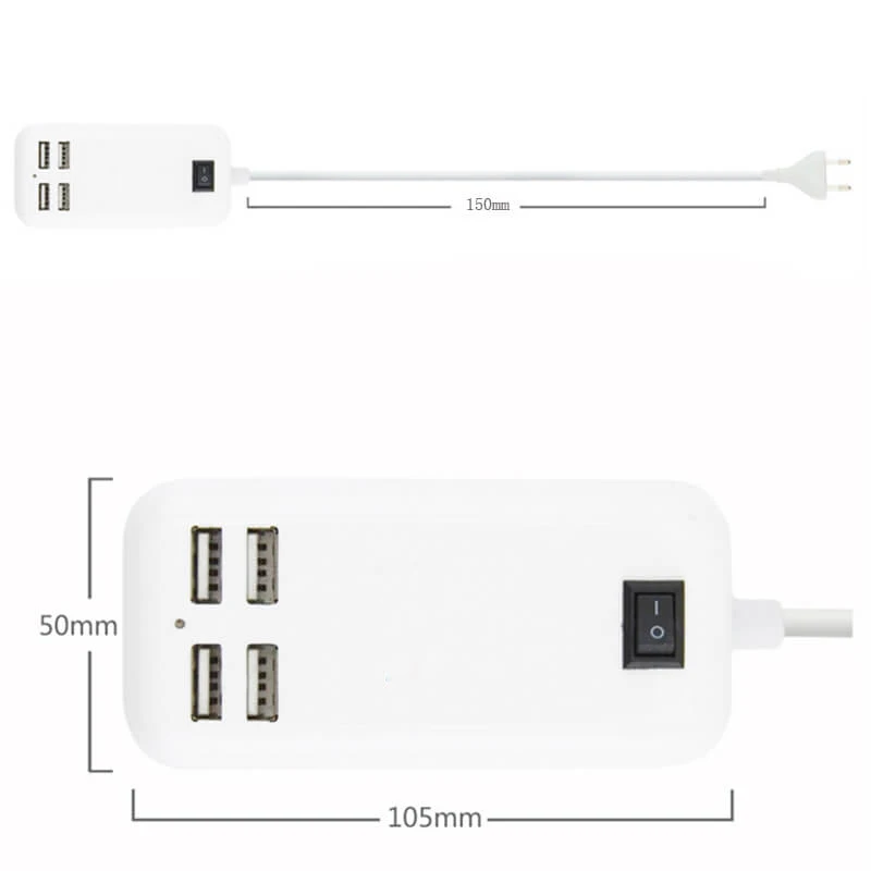 Быстрая зарядка многопортовое USB зарядное устройство 5V2. 1A зарядка в реальном времени для iPhone iPad для samsung huawei P30 Pro адаптер питания