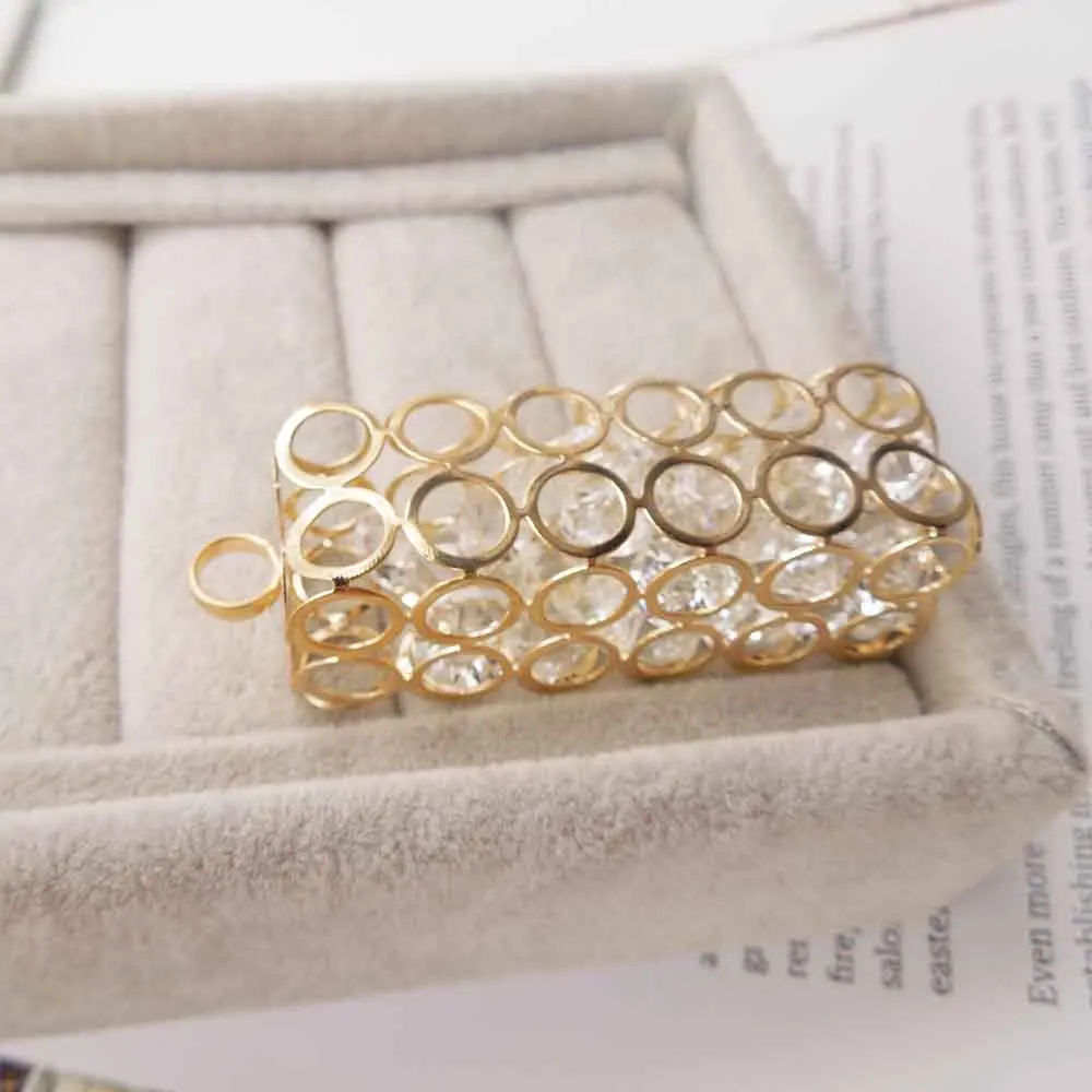 Полые стразы золотые подвески прямоугольные круглые для ожерелий серег