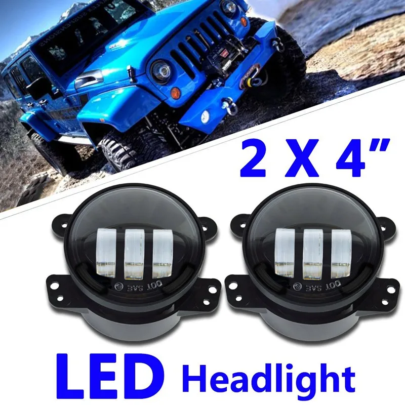 4 'ཚ Вт переднего бампера светодиодный туман светильник для Jeep Wrangler 2 двери JK 07