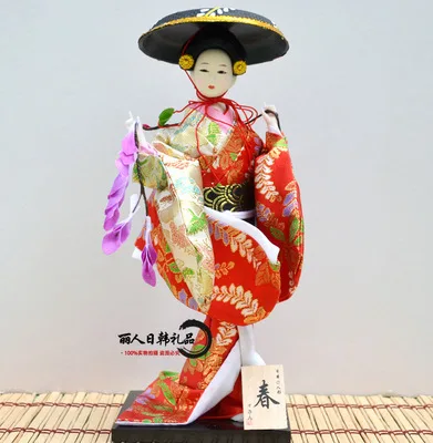 

Beautiful 12-inch Japanese Folk Crafts Doll kimono doll puppet Hotel decoration Geisha Figurines Decoration