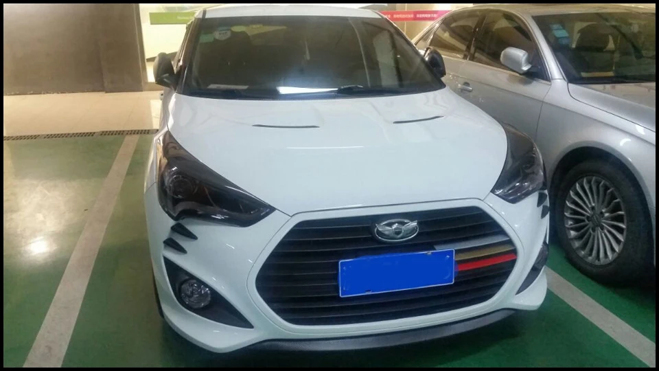 LP стиль для Hyundai Veloster 1.6L 1,6 T карбоновое волокно широкая фара для бровей CF бампер век комплект для кузова автомобиля брови 1 пара