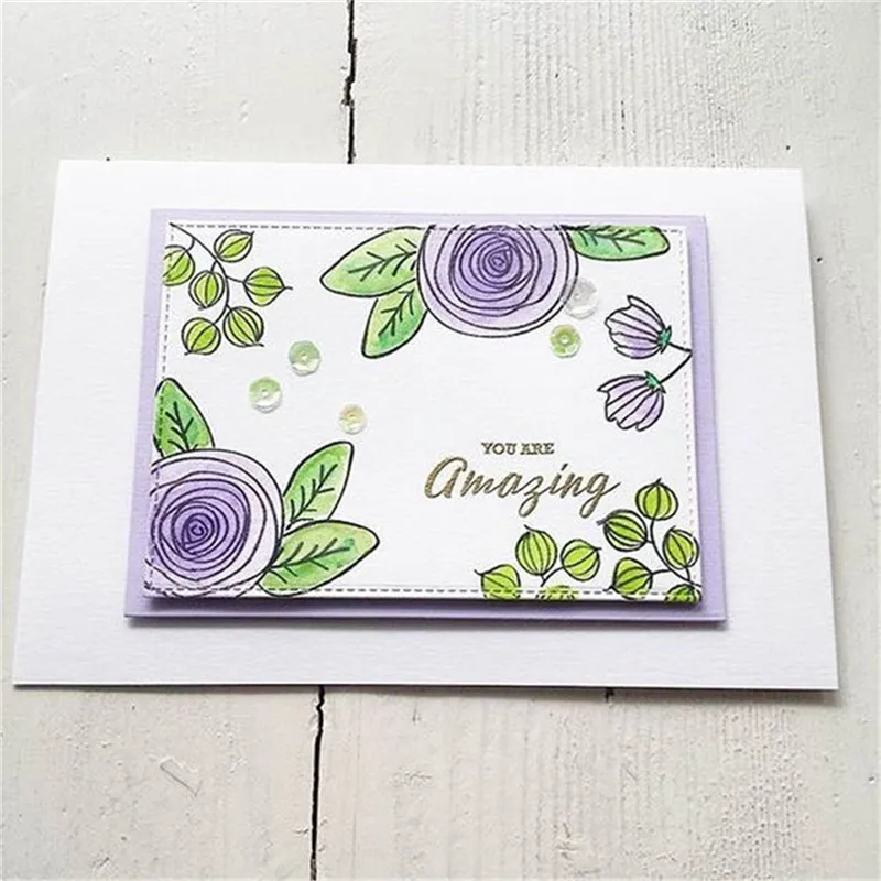 InLoveArts 14*14cm Flower Blessed Stamp Scrapbooking New 2018 Album Embossing Silicone Transparent Clear Stencils Crafts | Канцтовары