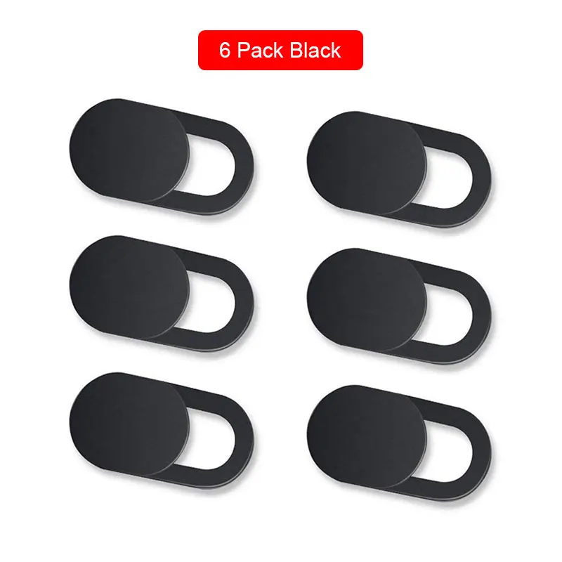 6 Pack Black 6 шт. в упаковке, ультра тонкий высококачественный чехол для веб-камеры, магнитный слайдер, пластиковая крышка для камеры для ноутбука, телефона, iPhone, samsung, Xiaomi - Цвет: 6 Pack Black